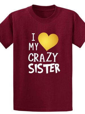 TheYaYaCafe Yaya Cafe� Birthday Bhaidooj Kids Brother Boy T-Shirt I Love My Crazy Sister Cotton