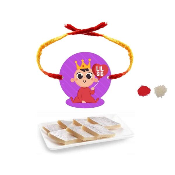 Lil Sis Kids  Rakhi with Kaju Katli Gift Combo of-2