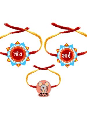 Veera ,Bhai , Baby Mouse Kids rakhi for Little Brothers