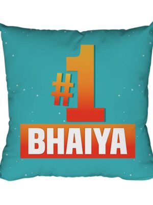 Yaya Cafe Rakhi Birthday Gift for Brother, 1 Bhaiya Cushion Cover 20X20 Inches