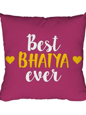 Yaya Cafe Rakhi Birthday Gift for Brother, Best Bhaiya Ever Cushion Cover 20X20 Inches