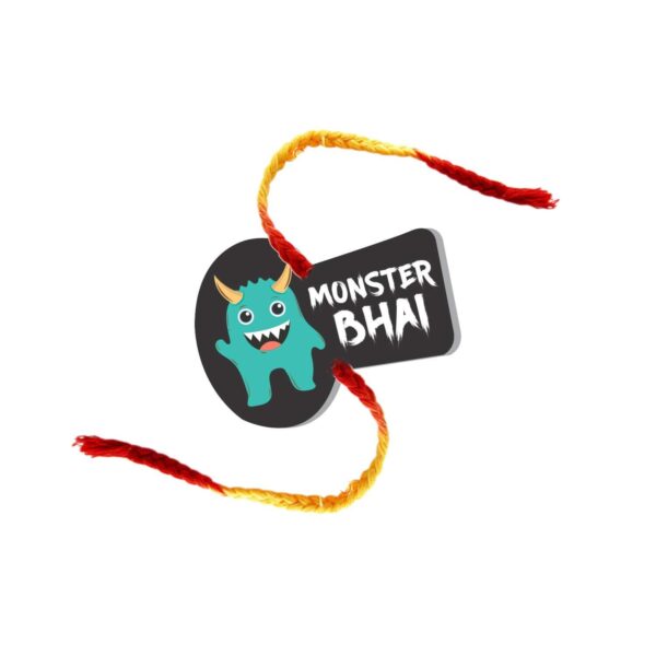 YaYa Cafe Rakhi Sweets Gift Combo for Brother Monster Bhai Printed Rakhi, Kaju Katli - 500 gm, Gift Combo of 2 Raksha Bandhan