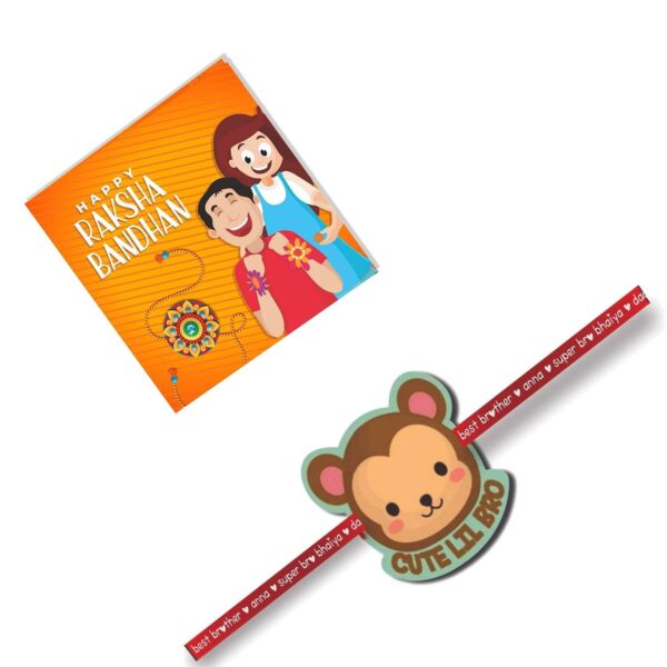 Monkey Cute Lil Bro   Kids Rakhi for Little Brother