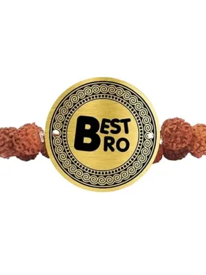 Best Bro Engraved Rudraksh Rakhi for Brothers
