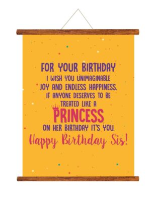 YaYa cafe Happy Birthday Gifts For Princess Sister Greeting Cards Scroll_15×20