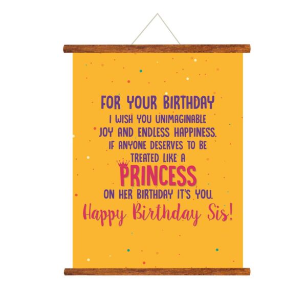 YaYa cafe Happy Birthday Gifts For Princess Sister Greeting Cards Scroll_15×20
