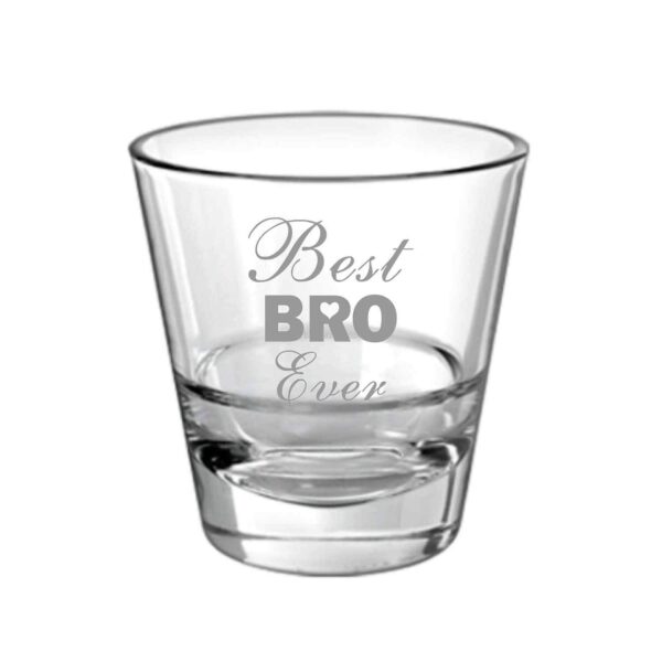 TheYaYaCafe Yaya Cafe™ Birthday Rakhi Gifts for Brother, Best Bro Ever Whiskey Glass Conical, with Coaster - 350 ML