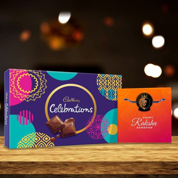 TheYaYaCafe Rakhi Gifts for Brother Cadbury Celebrations Assorted Chocolate Gift Pack, (186.6 g) with Om Shiva Printed Rakhi