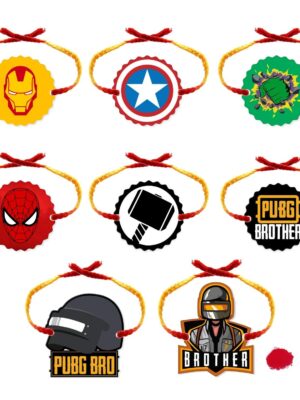 8 Avenger Superheros Kids Rakhi Combo Set of  - 8