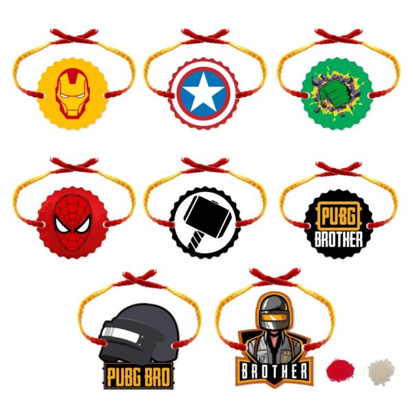 8 Avenger Superheros Kids Rakhi Combo Set of  - 8