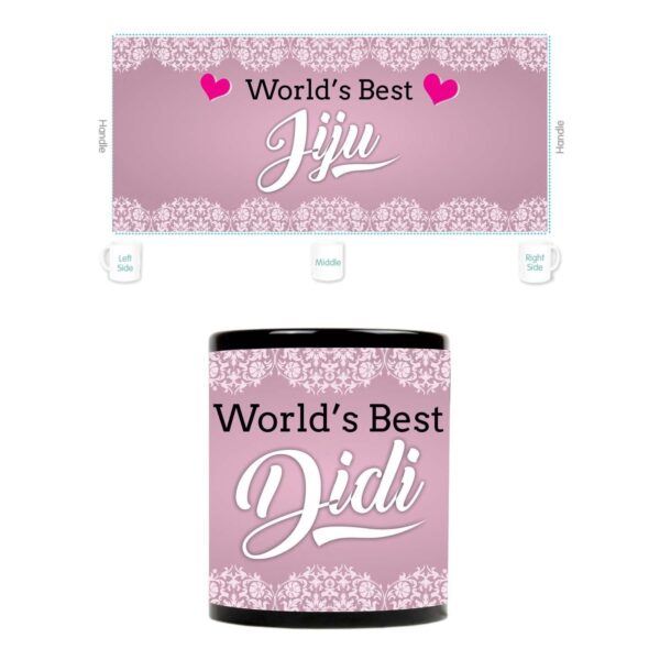YaYa Cafe Rakhi Gifts for Sister Didi Jiju, Worlds Best Didi Jiju Couple Mugs, Coasters Set of 4