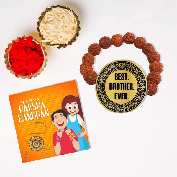 Best Bro Engraved Rudraksh Rakhi for Brothers