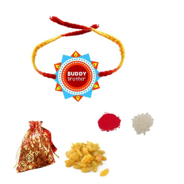 YaYa Cafe Rakhi Dry Fruits Gift Combo for Brother, Buddy Brother Printed Rakhi, Raisins, Gift Combo of 2 Raksha Bandhan