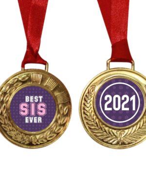 TheYaYaCafe Rakhi Bhaidooj Gifts for Best Sis Ever Award Medal
