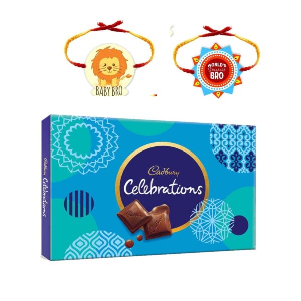 YaYa Cafe Rakhi Gifts Combo for Brother Cadbury Celebrations Assorted Chocolate Gift Pack with Worlds Greatest bro Baby bro