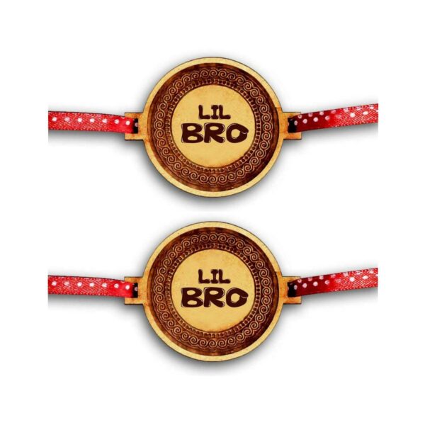 Lil Bro Engraved Rakhi Combo -Pack of 2 For Brothers