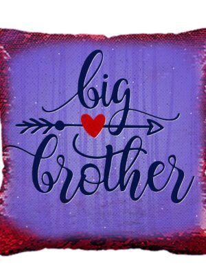 Yaya Cafe Rakhi Birthday Gift for Brother, Big Brother Printed Sequins Cushion Cover 24X24 Inches