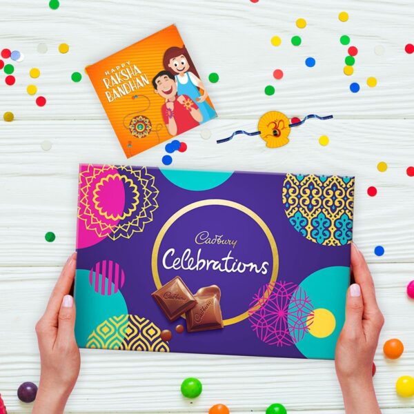 TheYaYaCafe Rakhi Gifts for Brother Cadbury Celebrations Assorted Chocolate Gift Pack, (186.6 g) with Om Shiva Printed Rakhi