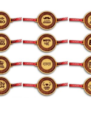YaYa cafe Family Rakhi for Brother Set of 12 Engraved Worlds Awesome Best Gabru Brothers Rakhi Raksha Bandhan