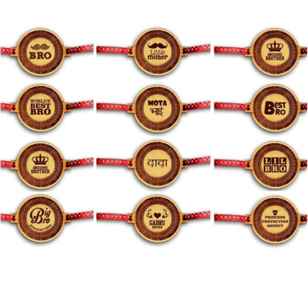 YaYa cafe Family Rakhi for Brother Set of 12 Engraved Worlds Awesome Best Gabru Brothers Rakhi Raksha Bandhan