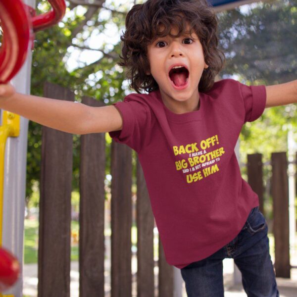Back Off I Have Big Sister Printed Cotton T-Shirt