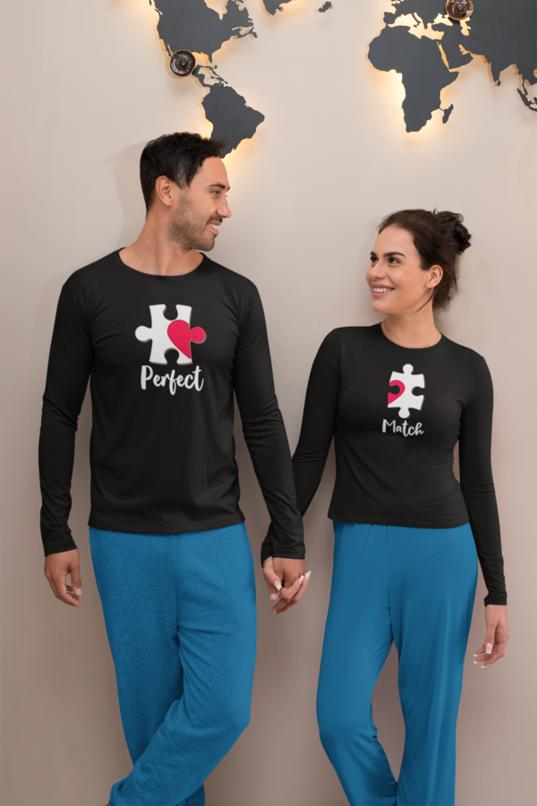 Perfect Match Puzzle Matching Couple T-Shirts