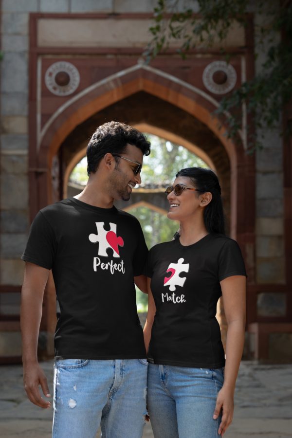 Perfect Match Puzzle Matching Couple T-Shirts