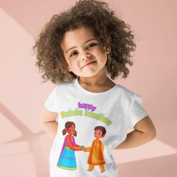 TheYaYaCafe Matching Printed Happy Raksha Bandhan Kid Sibling T-Shirts