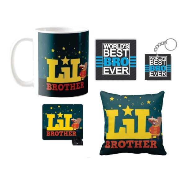 TheYaYaCafe Yaya Cafe Birthday Gifts Combo for Brother, Starry Squirrel Little Bro Brother Mug Mug, Coaster, Set of 2