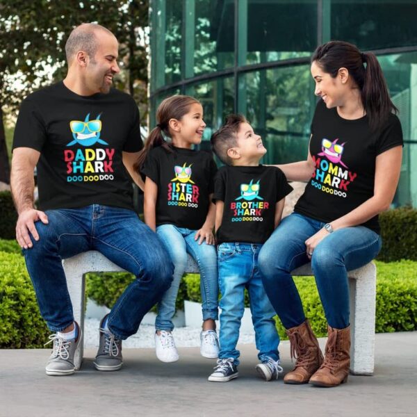 TheYaYaCafe Shark Family Matching Men's Women's Kid's Round Neck Family T-Shirts_ (Sold Separately)
