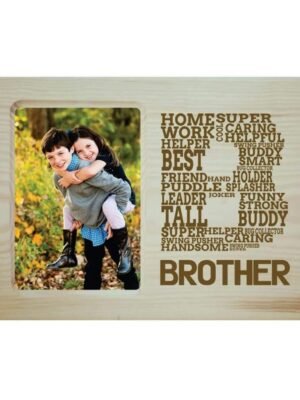 Brother Word Art Engraved Wooden Photo Frame