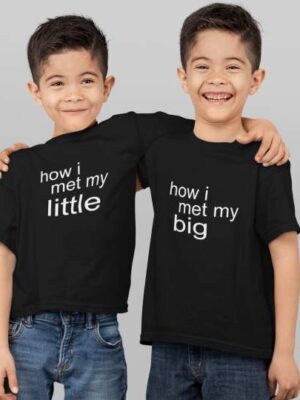 I Met My Big Little Brother Printed Cotton T-Shirt