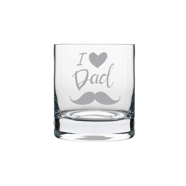 TheYaYaCafe I Love Dad Whiskey Glass for Father 325 ml