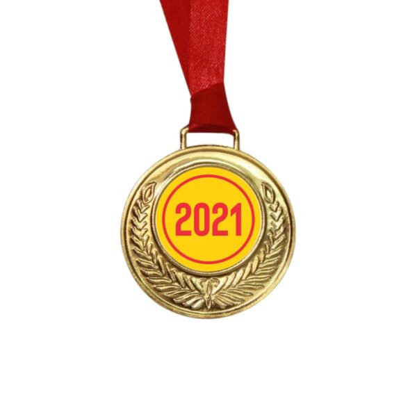 Yaya Cafe™ Best Teacher Ever 2021 Trophy Award and Medal Combo - Golden