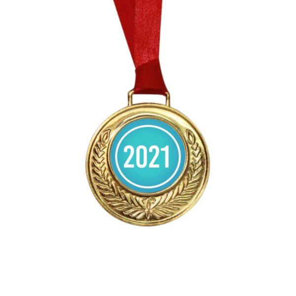 Yaya Cafe™ Coolest Teacher Ever 2021 Trophy Award and Medal Combo - Golden