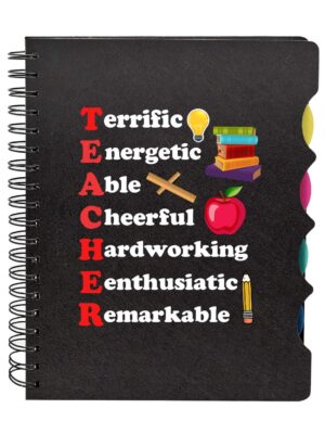 TheYaYaCafe® Birthday Gifts for Teacher, Teacher Definition Printed Wirebound Notebook A5 Size, 300 Ruled Pages