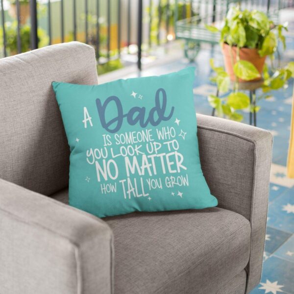 TheYaYaCafe Birthday 12 x 12 inches Dad is Someone You Look up Printed Velvet Cushion Cover Throw Pillow