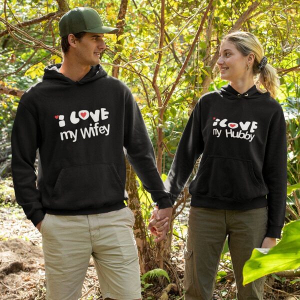 Love Wifey Hubby Couple Hoodies