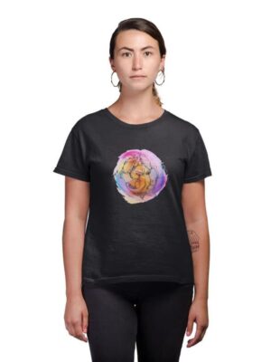 TheYaYaCafe® Ganesh Ji Printed Women's Cotton T-Shirt, Round Neck, Half Sleeve Ganesh Chaturthi T-Shirt for Women