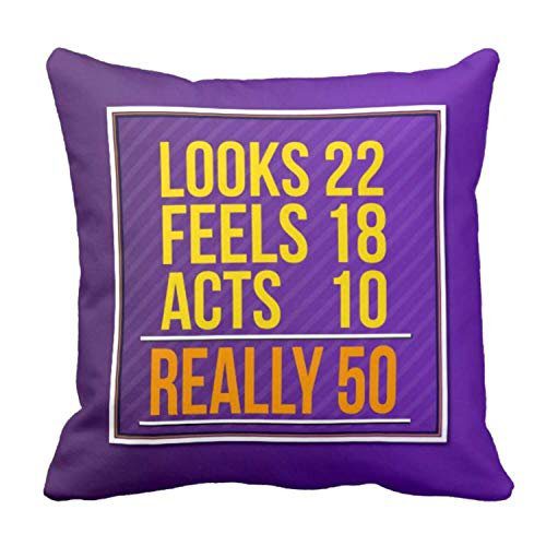 50th Birthday Gifts Cushion Covers Looks Feels Act