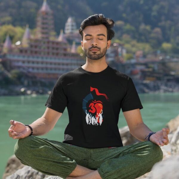 TheYaYaCafe® Ganesh Ji Printed Men's Cotton T-Shirt, Round Neck, Half Sleeve Ganesh Chaturthi T-Shirt for Men