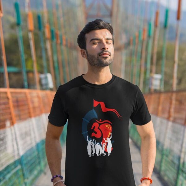 TheYaYaCafe® Ganesh Ji Printed Men's Cotton T-Shirt, Round Neck, Half Sleeve Ganesh Chaturthi T-Shirt for Men