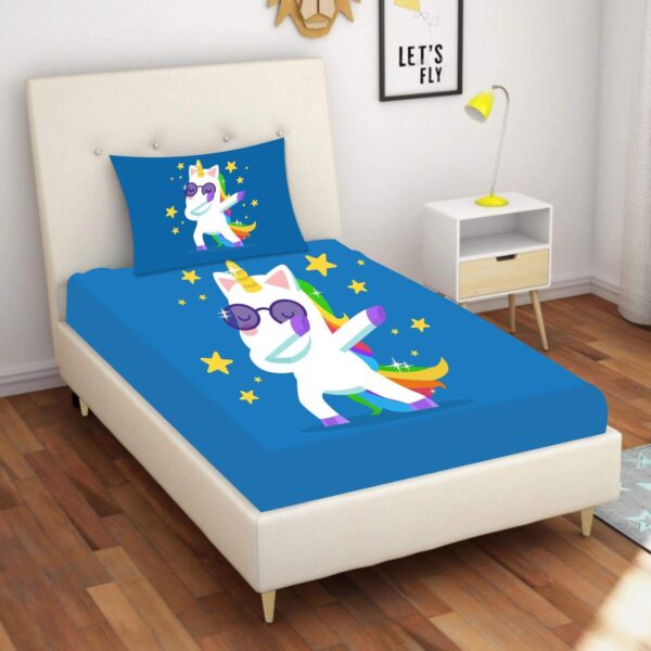 Swag Baby Unicorns Printed Bedsheet