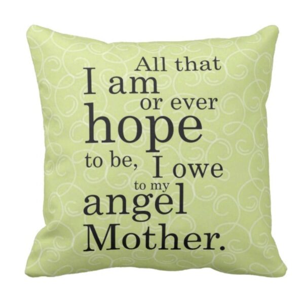Mothers Day Cushion Angel Mom Printed Throw Pillow Sofa - Multicolor