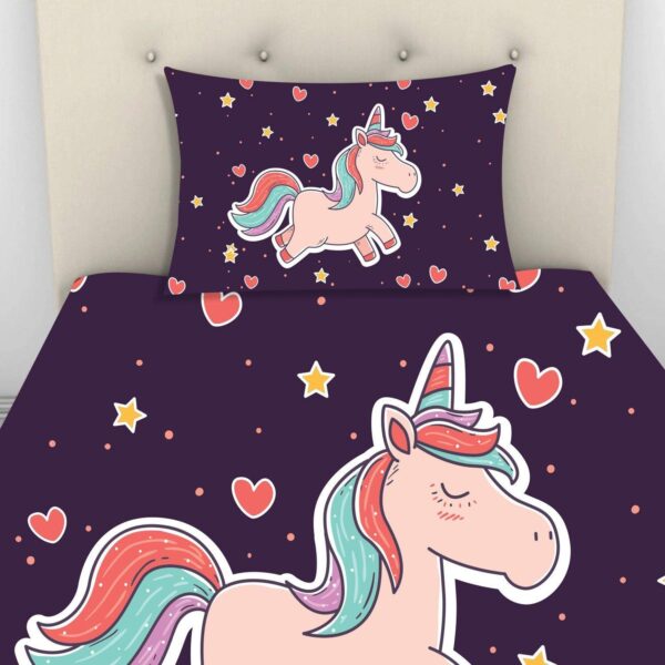 Kids Cute Unicorns Printed Bedsheet