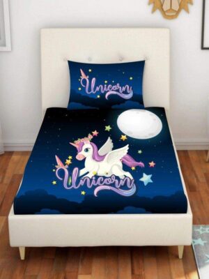 Beautiful Dream Unicorn Printed Bedsheet