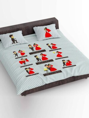 Cute Doodle Couple Bedsheet