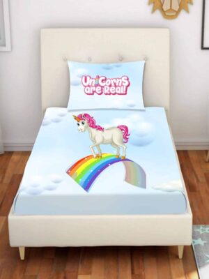 Unicorns are Real Printed Bedsheet