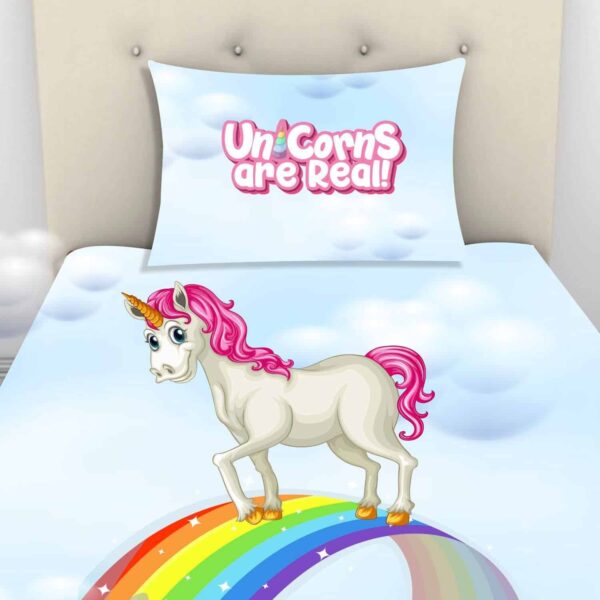 Unicorns are Real Printed Bedsheet