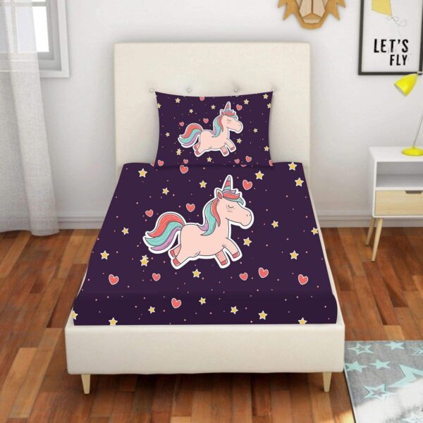 Kids Cute Unicorns Printed Bedsheet